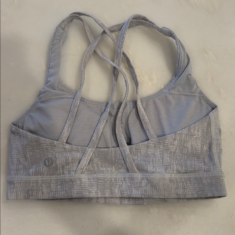 Lululemon Gray Patterned Energy Sports Bra - Picture 2 of 3